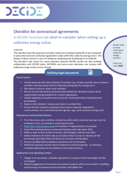 DECIDE - Factsheet 4 - Checklist for contractual agreements